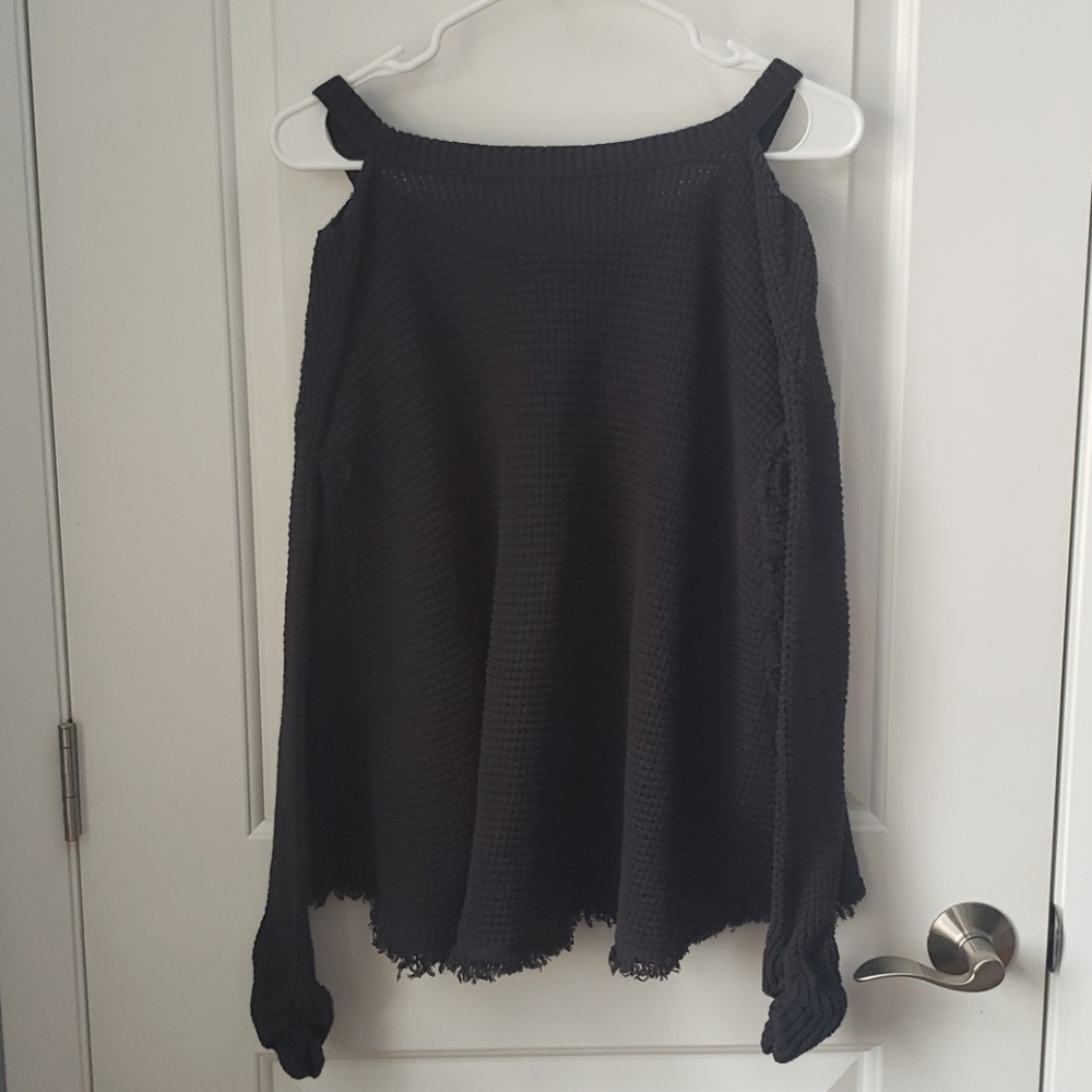 Free People Moonshine V-Neck Cold Shoulder Sweater - Picture 6 of 6